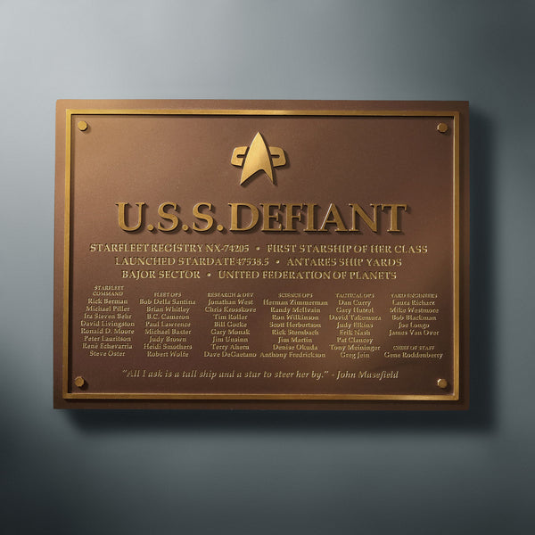 U.S.S. Defiant NCC-74205 Dedication Plaque (full size)– Master